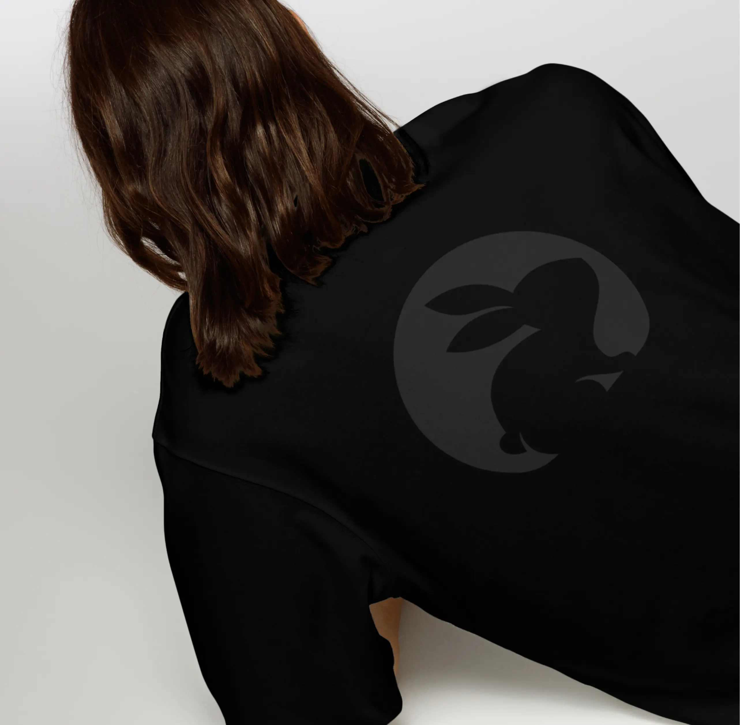 Brand apparel black tshirt back logo coderabbit