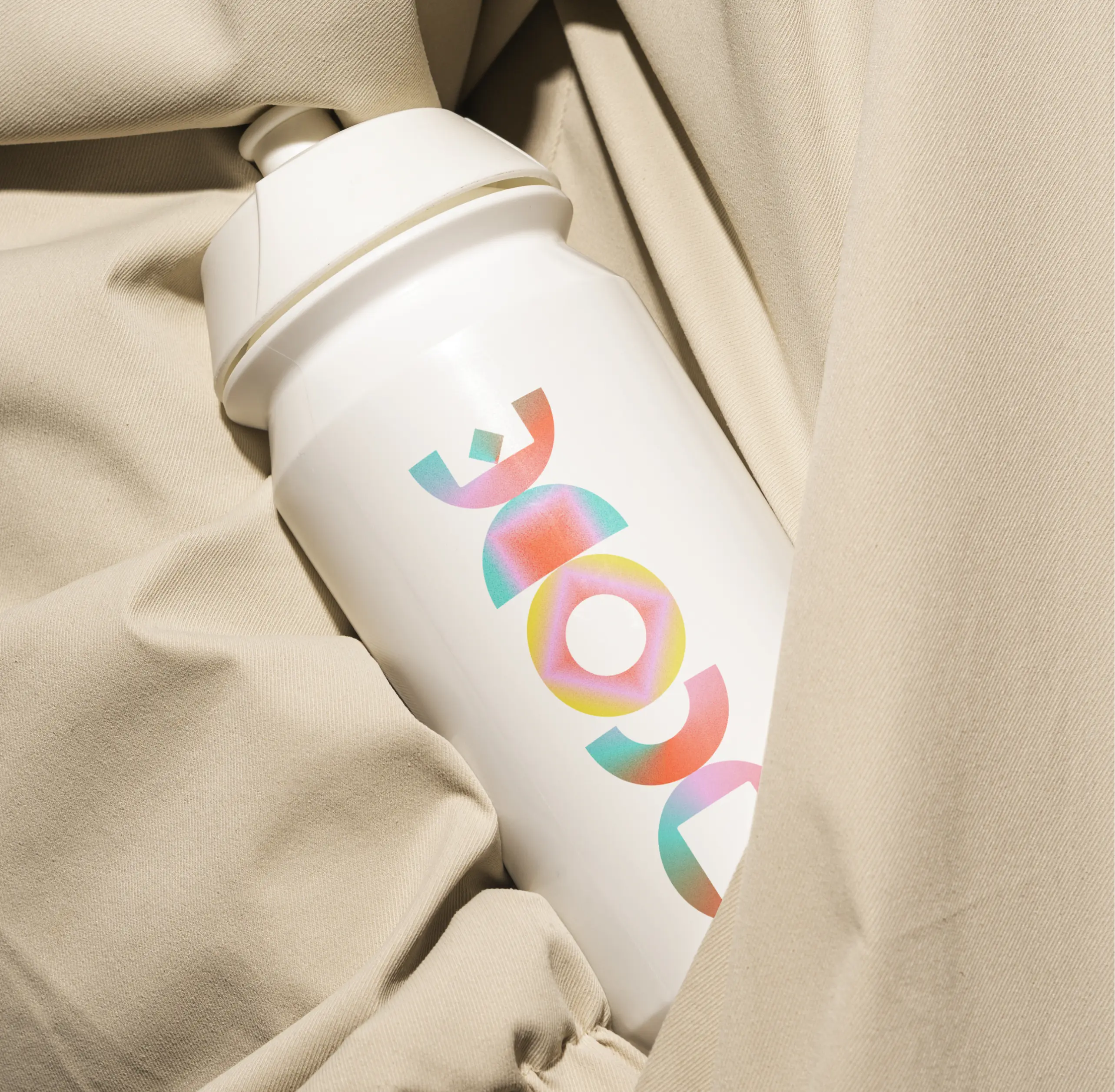 Branded reusable water bottle logo mockup