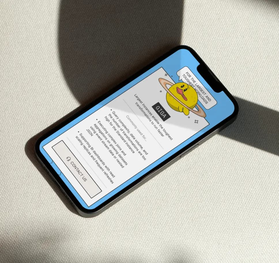 Mobile duck data platform interface
