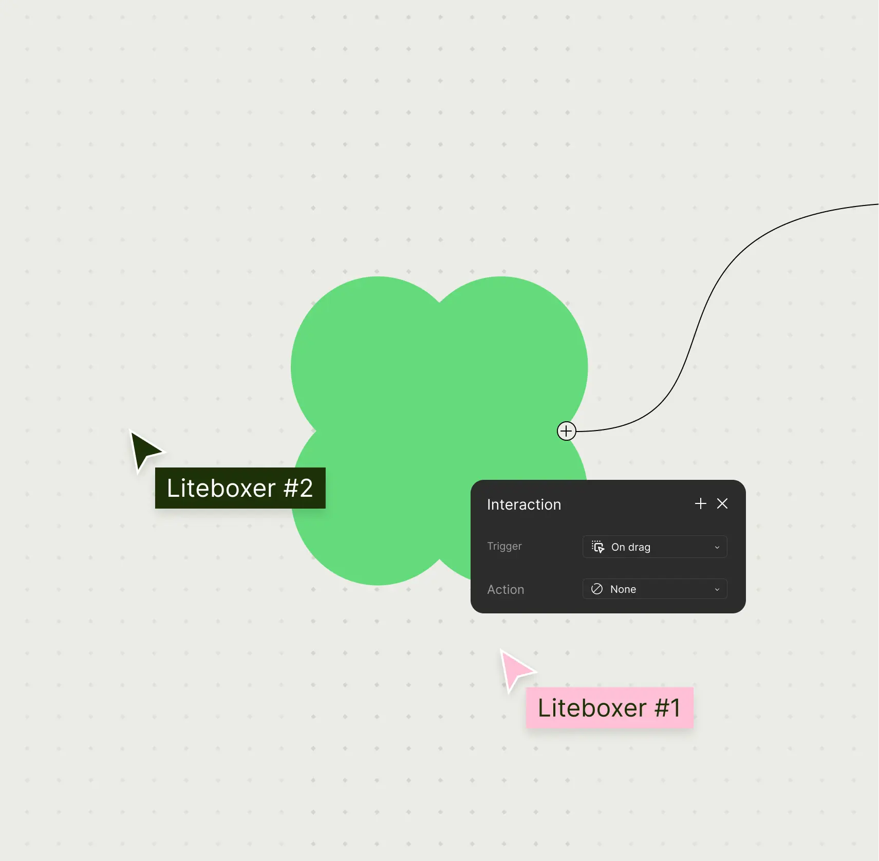 Product interaction panel drag trigger workflow