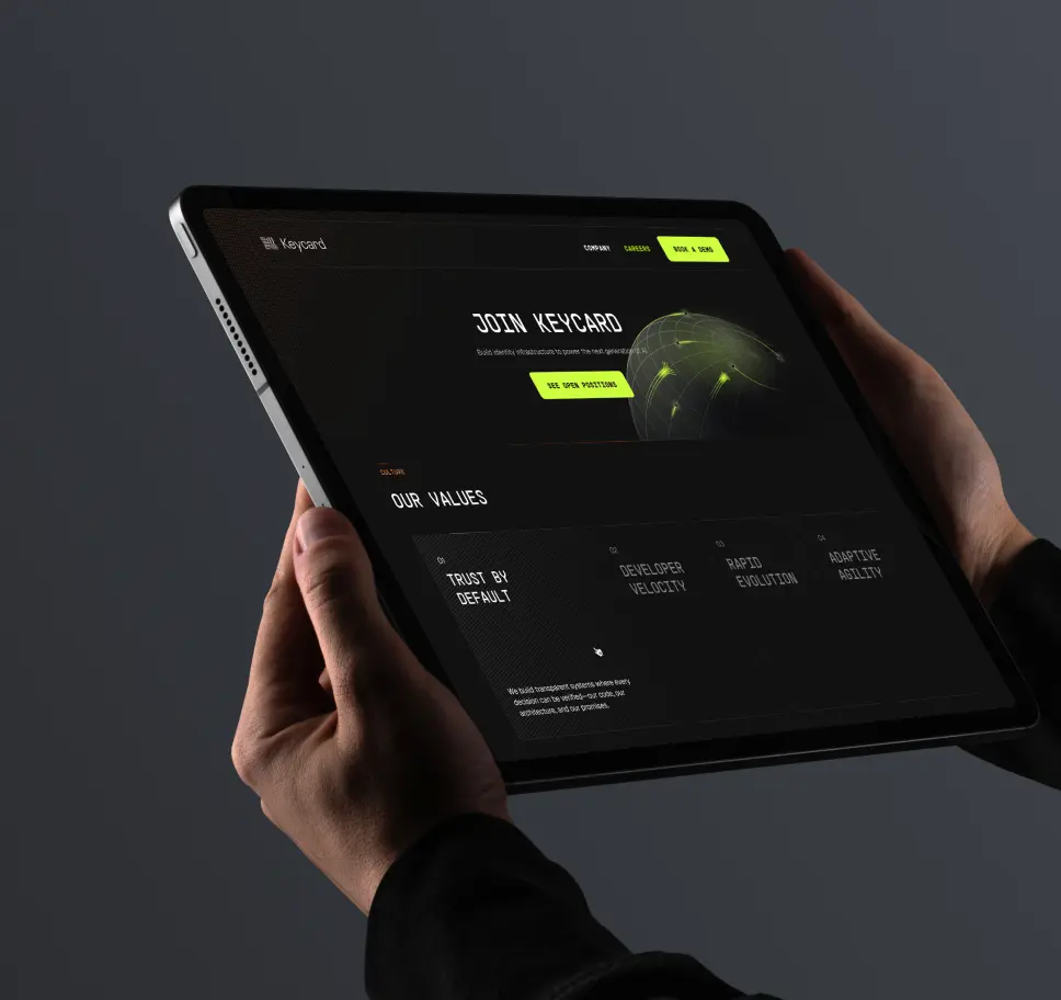 Tablet keycard join website