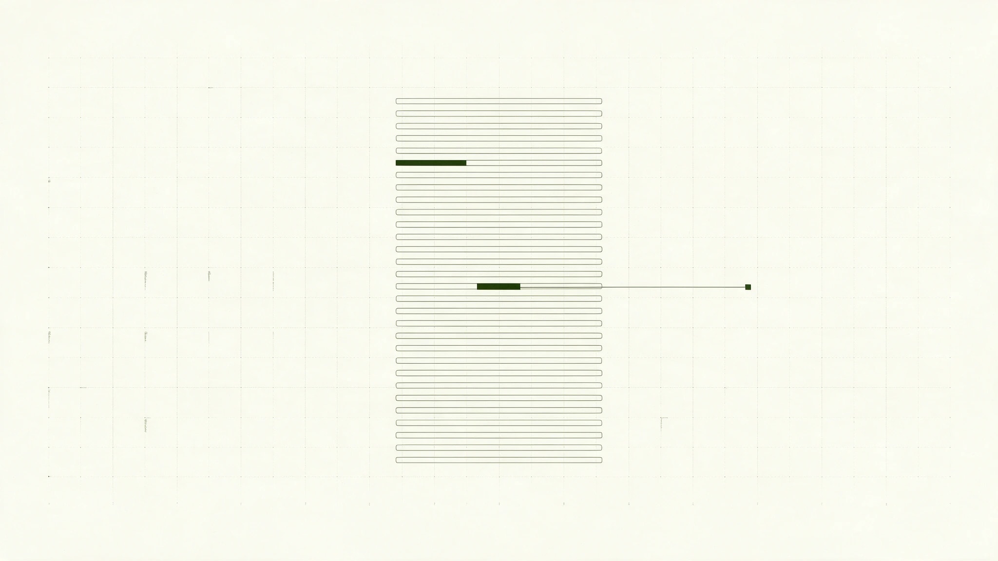 Blueprint illustration of a page built from stacked text lines, two of them highlighted