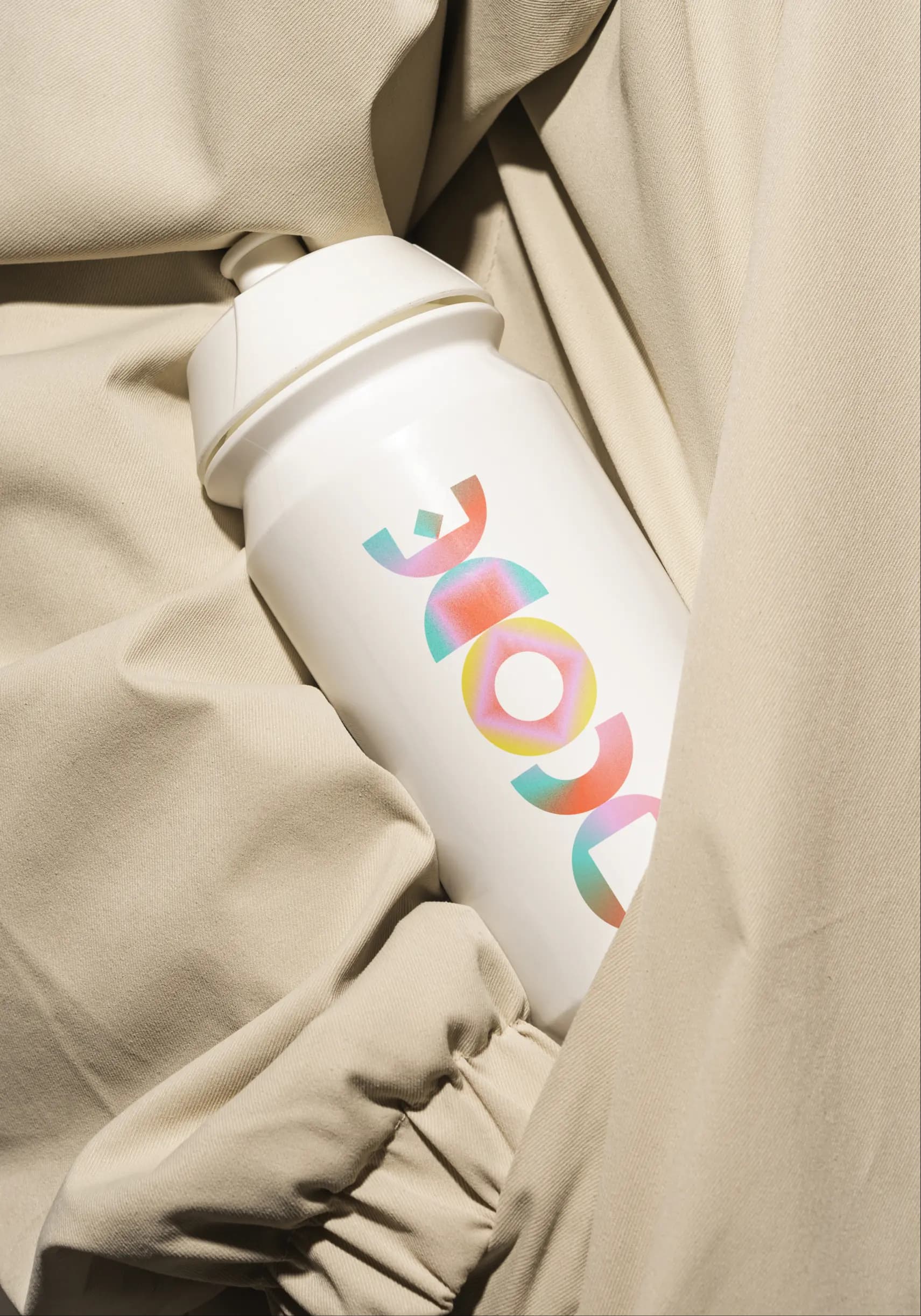 Branded reusable water bottle logo mockup