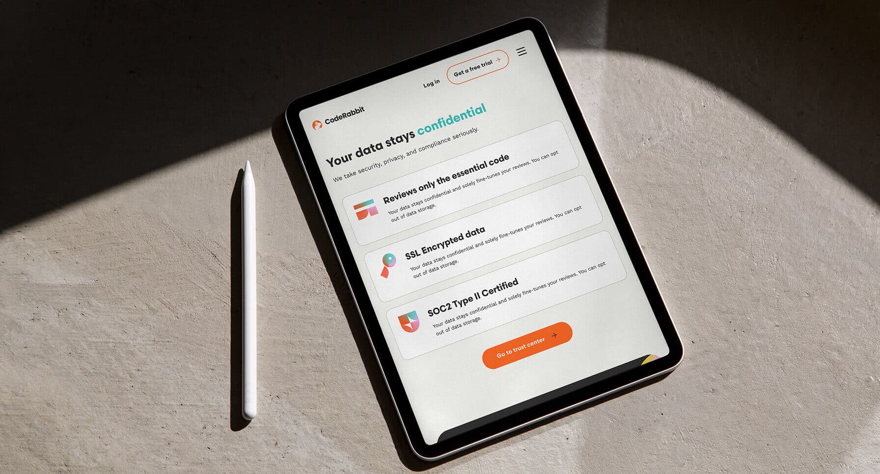 CodeRabbit tablet security and confidentiality