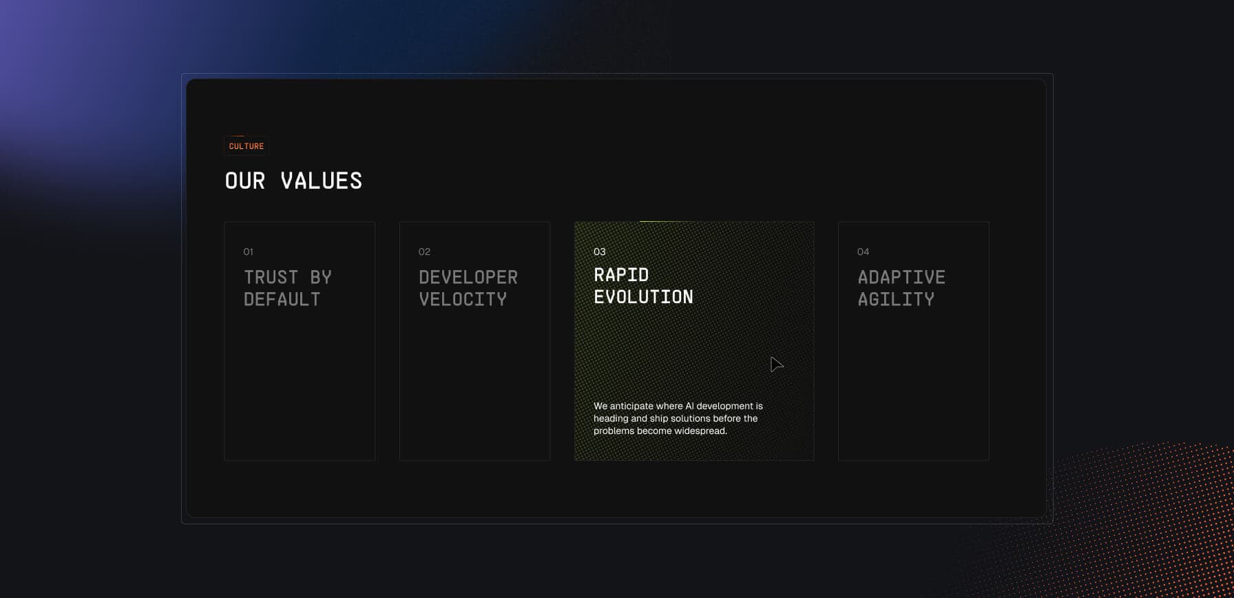 Keycard values rapid evolution
