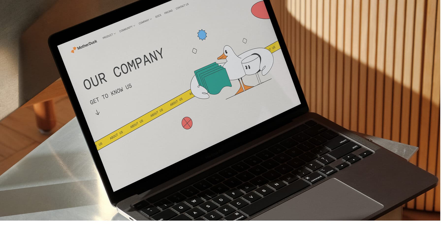 MotherDuck web laptop about us