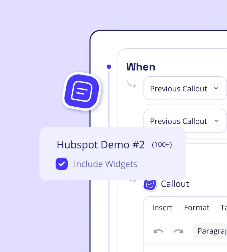 Product automation rule builder callout